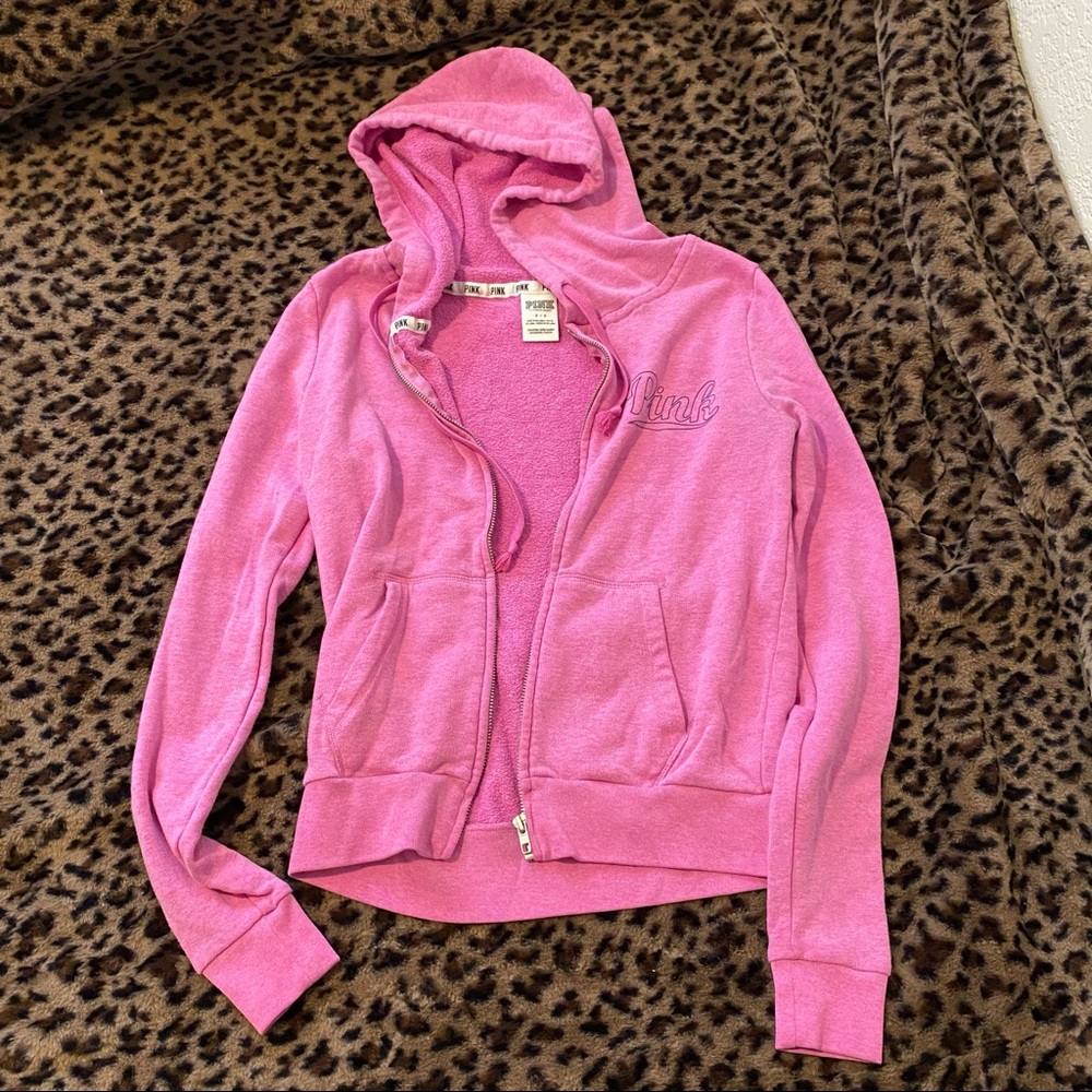 VS Pink zip up sweater